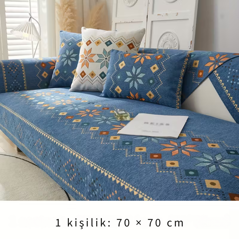 Premium Şönil Koltuk Örtüsü – Kaymaz & Tüm Koltuklara Uyumlu