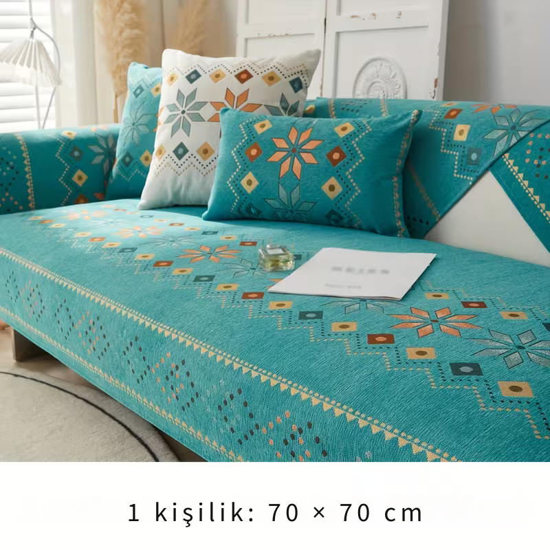 Premium Şönil Koltuk Örtüsü – Kaymaz & Tüm Koltuklara Uyumlu