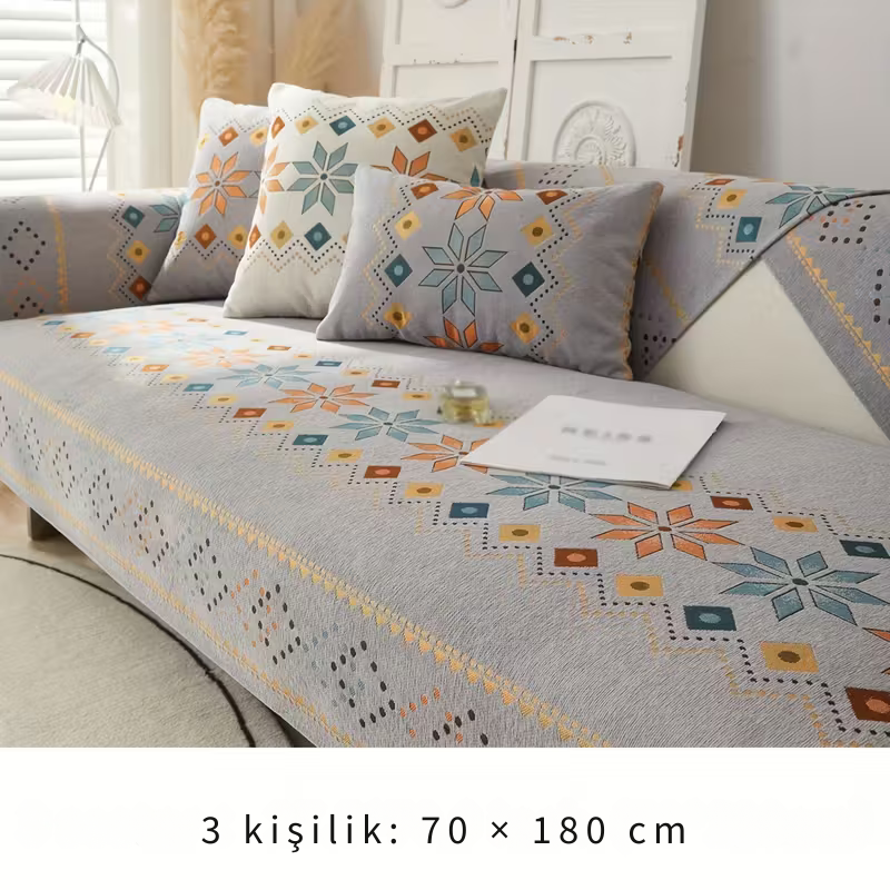 Premium Şönil Koltuk Örtüsü – Kaymaz & Tüm Koltuklara Uyumlu