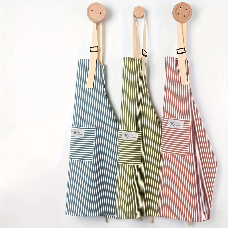 Pamuk-Keten Çizgili Mutfak Önlüğü – Tekli Paket