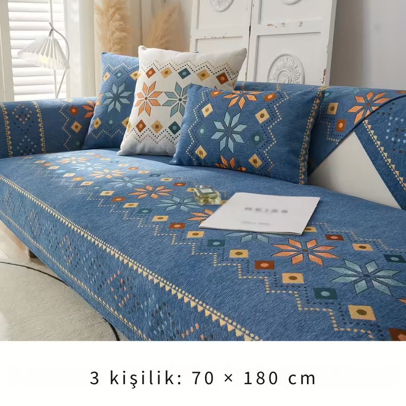 Premium Şönil Koltuk Örtüsü – Kaymaz & Tüm Koltuklara Uyumlu