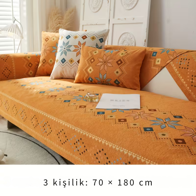 Premium Şönil Koltuk Örtüsü – Kaymaz & Tüm Koltuklara Uyumlu