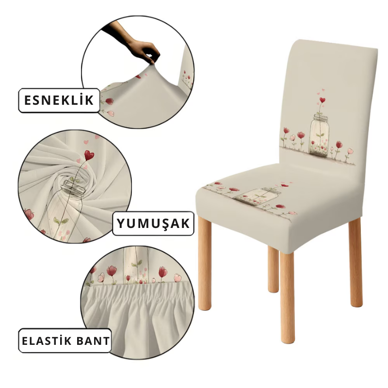 Flower Masa Sandalye Örtüleri