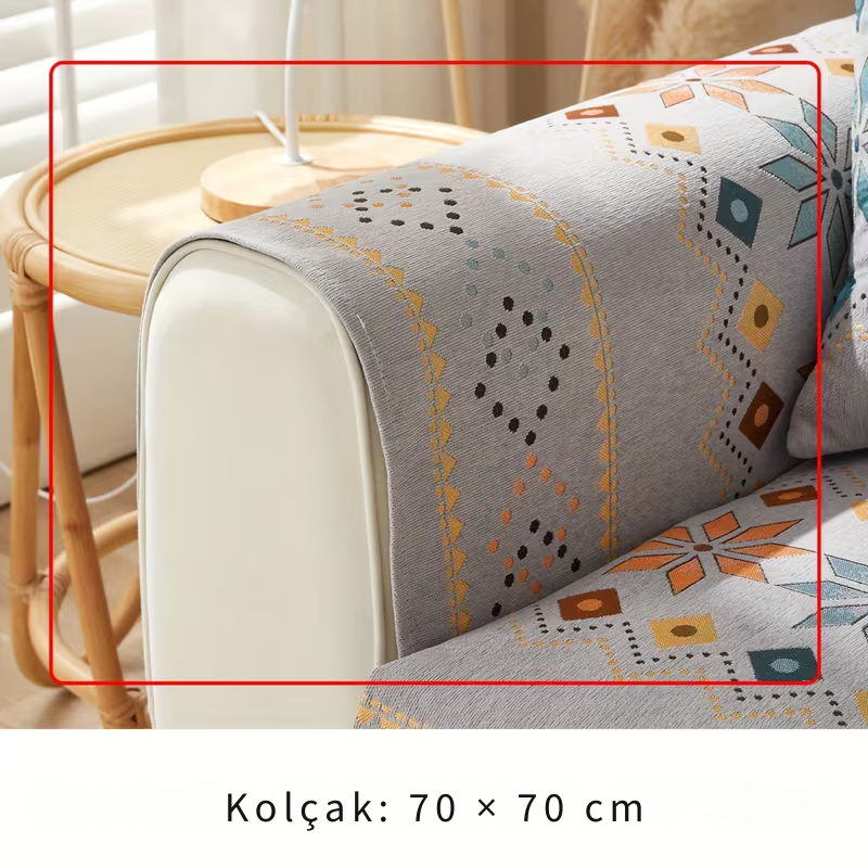 Premium Şönil Koltuk Örtüsü – Kaymaz & Tüm Koltuklara Uyumlu