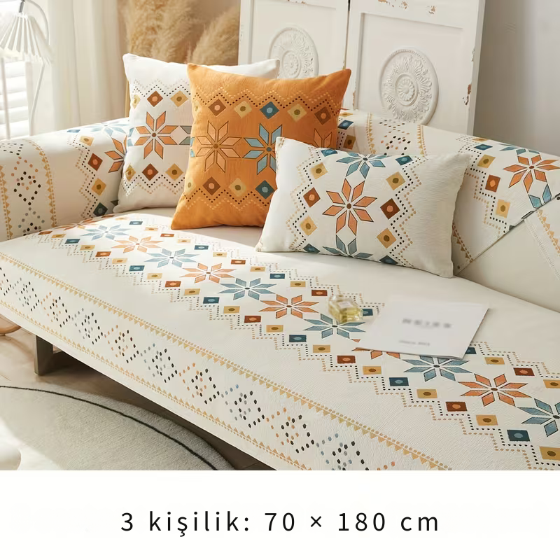 Premium Şönil Koltuk Örtüsü – Kaymaz & Tüm Koltuklara Uyumlu
