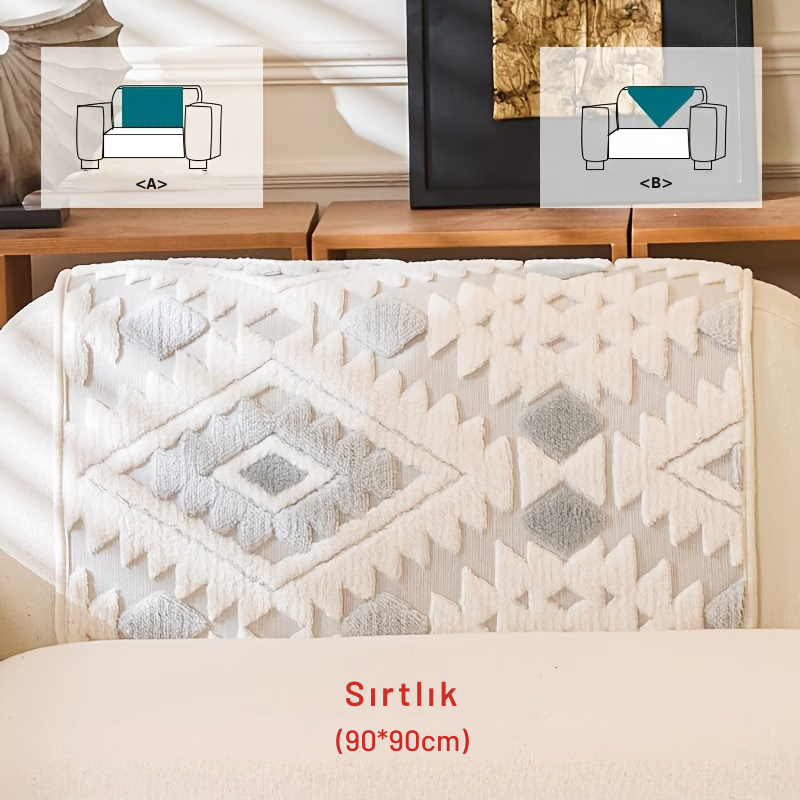 Plush Serisi Kaymaz Koltuk Örtüsü – Kalın & Yıkanabilir