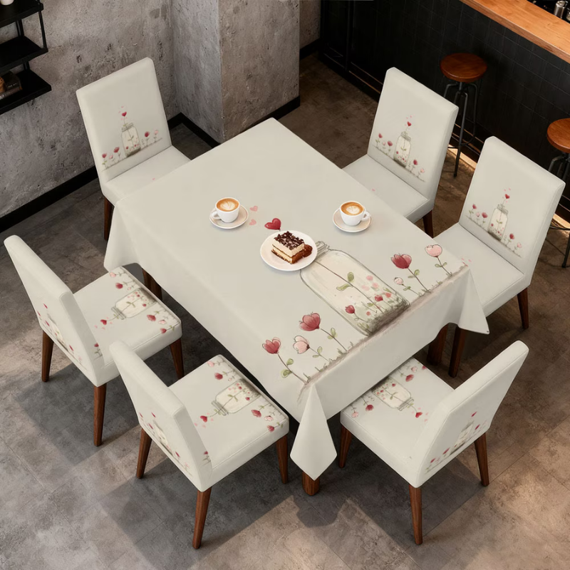 Flower Masa Sandalye Örtüleri