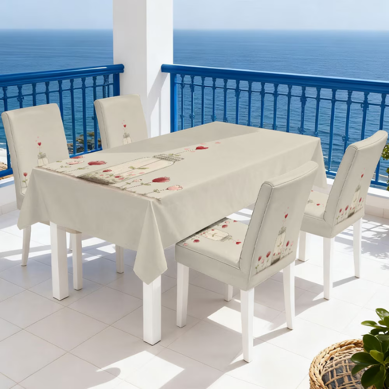 Flower Masa Sandalye Örtüleri