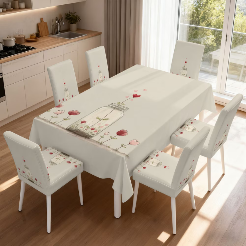 Flower Masa Sandalye Örtüleri