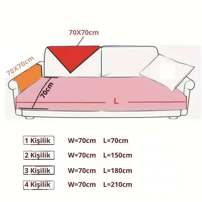 Nordica Modern Şönil Koltuk Örtüsü – Kaymaz, Sırt ve Kolçak Kılıfı Dahil