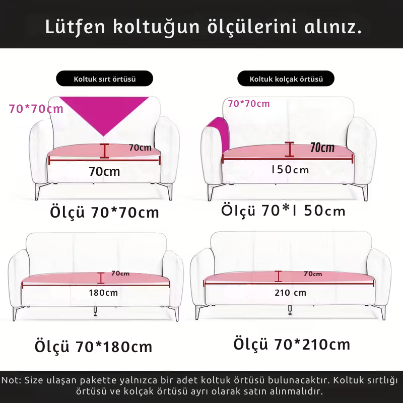 Premium Şönil Koltuk Örtüsü – Kaymaz & Tüm Koltuklara Uyumlu