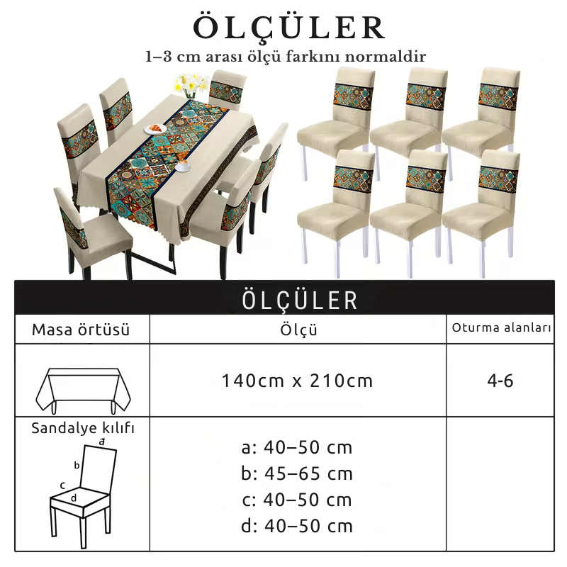 Boho Zarif Masa Sandalye Örtüleri
