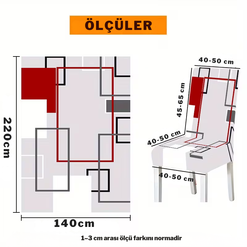 Moda Baskılı Masa ve Sandalye Örtüsü